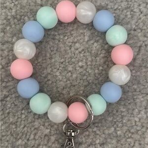Colorful Beaded Bracelet with Key Charm